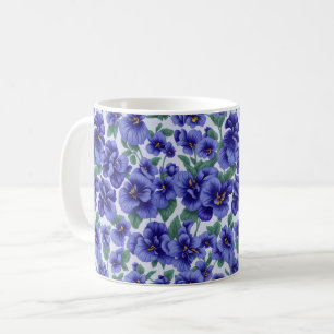 Blue Pansy Flowers Coffee Mug