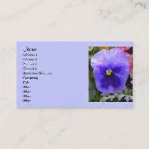 Blue Pansy,Gardeners Business card