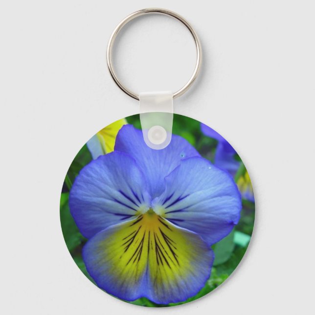 Blue Pansy Key Ring (Front)