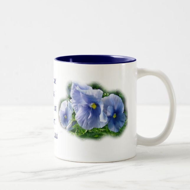 Blue Pansy Mug-customise and personalise Two-Tone Coffee Mug (Right)