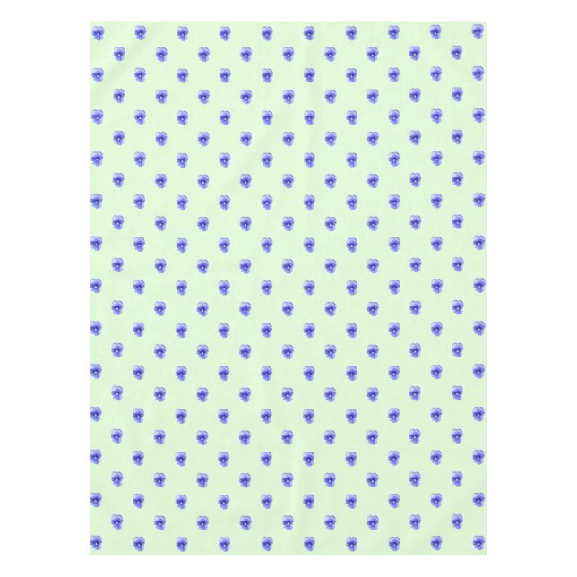 Blue Pansy on Mint - Tablecloth (Front)