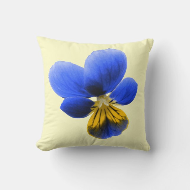 Blue Pansy Pillow (Front)