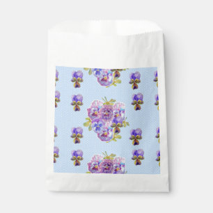 Blue Pansy spot Flowers floral Party Favor Bags