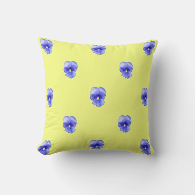 Blue Pansy - Throw Pillow (Front)