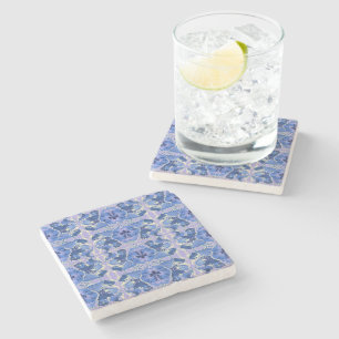 Blue Pansy Vintage Floral Coasters