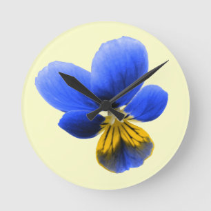 Blue Pansy Wall Clock