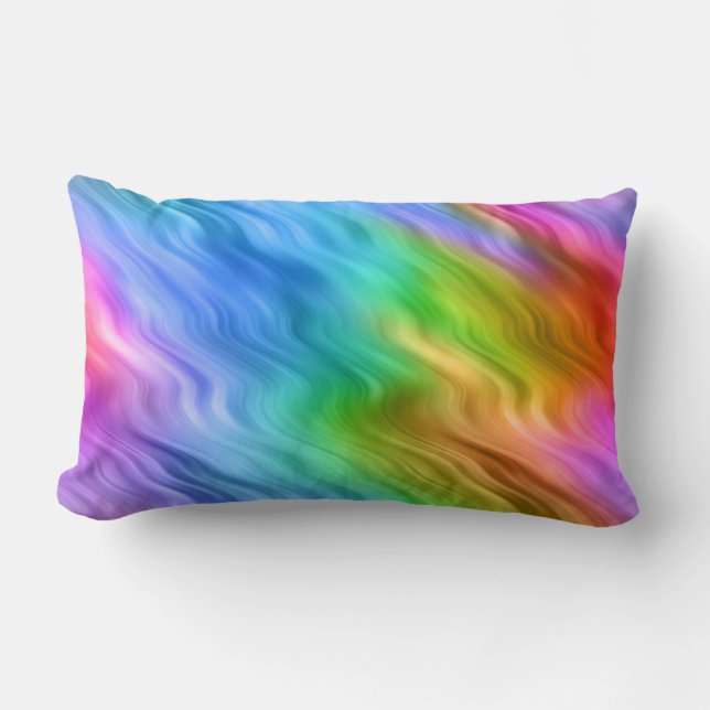 Blue Pansy Wavy Texture Lumbar Cushion (Front)