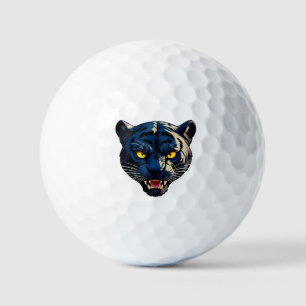 Blue Panther Head Silhouette Golf Balls