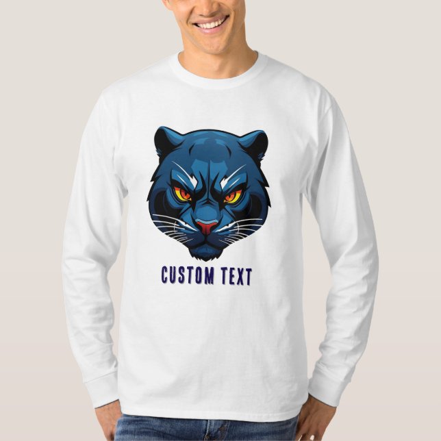 Blue Panther Head Silhouette T-Shirt (Front)