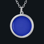 Blue (Pantone) (solid colour)  Silver Plated Necklace<br><div class="desc">Blue (Pantone) (solid colour)</div>
