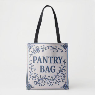 "BLUE PANTRY BAG" - CHINOISERIE TOTE BAG
