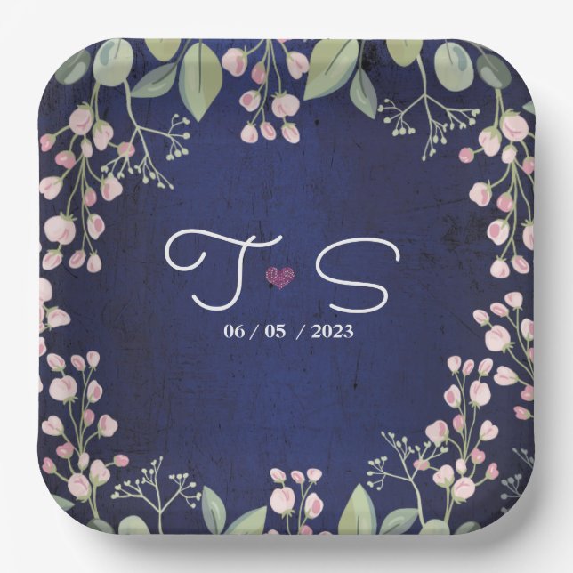 Blue  paper plate (Front)