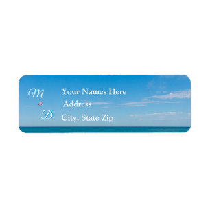 Blue Paradise Wedding Address Labels