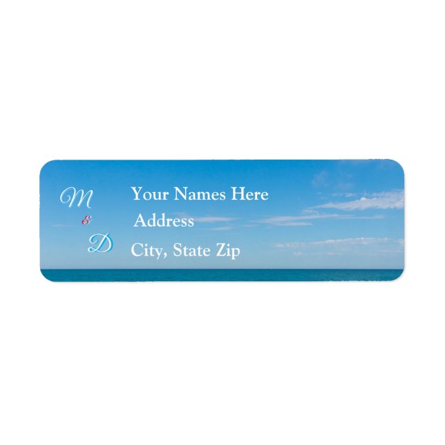 Blue Paradise Wedding Address Labels (Front)