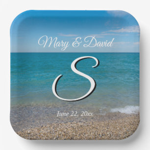 Blue Paradise Wedding Paper Plates