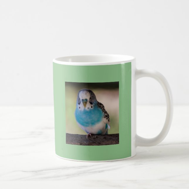Blue Parakeet 11oz Classic White Mug Parrot Lovers (Right)