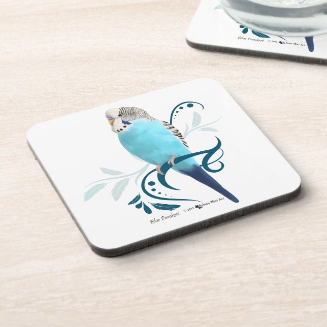 Blue Parakeet Coaster (Left Side)