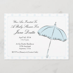 Blue Parasol Shower Invitation