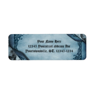 Blue Parchment Scroll Gothic Return Address