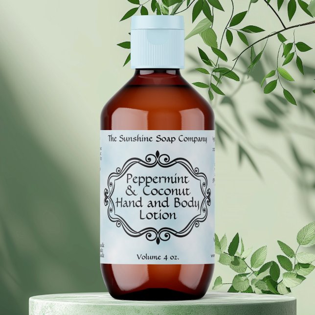 Blue parchment vintage frame cosmetic label (Creator Uploaded)