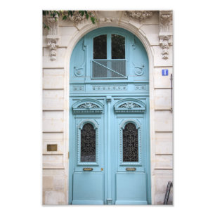 Blue Paris Door Photo Print