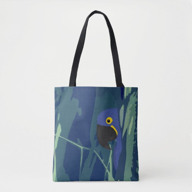 Blue Parrot Allover Tote Bag (Front)