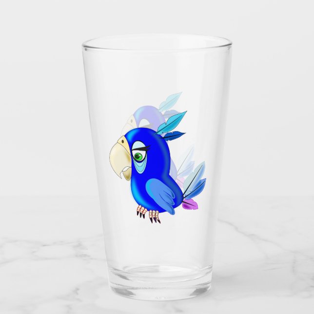 Blue Parrot Glass (Front)