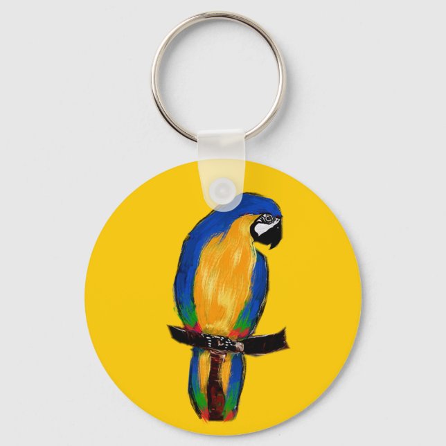 Blue Parrot Key Ring (Front)