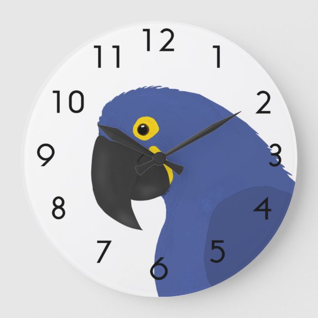 Blue Parrot Large Clock (Front)