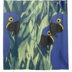Blue Parrot Shower Curtain