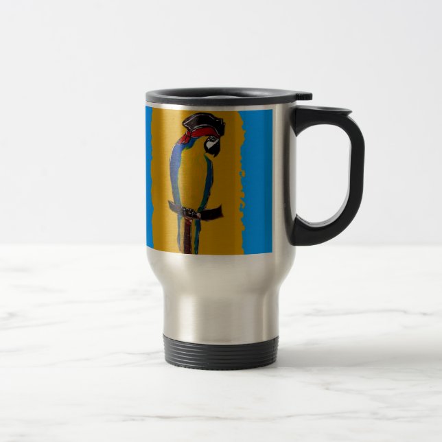 Blue Parrot Travel Mug (Right)