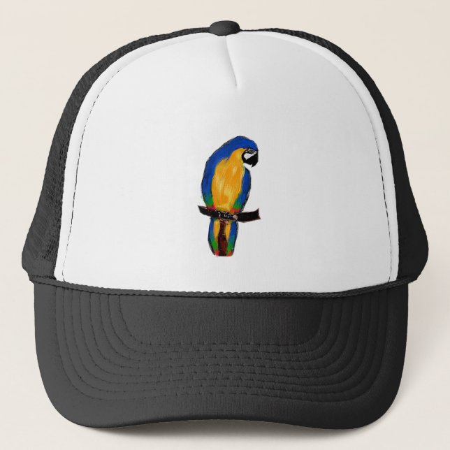Blue Parrot Trucker Hat (Front)