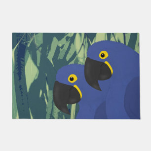 Blue Parrots Doormat