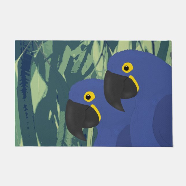 Blue Parrots Doormat (Front)
