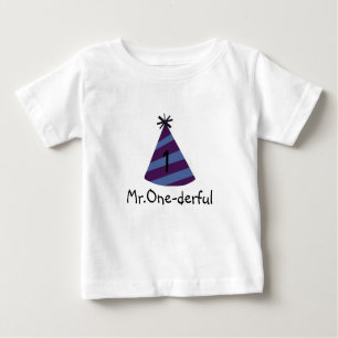 Blue party hat Mr.One-derful Baby T-Shirt