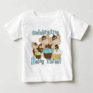 Blue Party Monkeys 3rd Birthday T-shirts and Gifts
