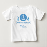 Blue Party Pals First Birthday Baby T-Shirt