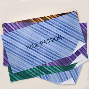 Blue Passion Diagonal Striped Personalised Beach Towel