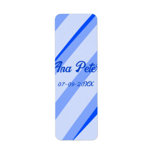 Blue pastel add name date boho retro lines pattern