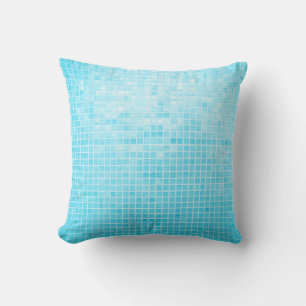 Blue pastel ceramic wall and floor tiles abstract cushion