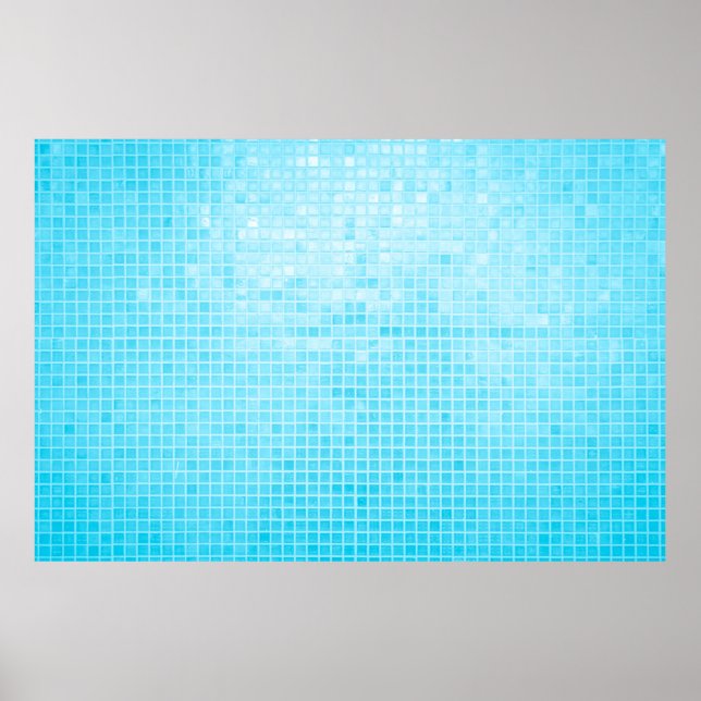 Blue pastel ceramic wall and floor tiles abstract  poster (Front)