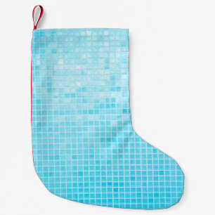 Blue pastel ceramic wall and floor tiles abstract small christmas stocking