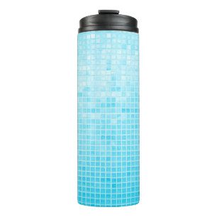 Blue pastel ceramic wall and floor tiles abstract thermal tumbler
