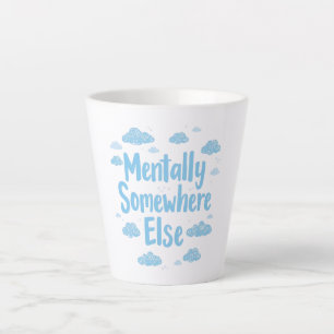 Blue Pastel Daydreamer Saying Latte Mug