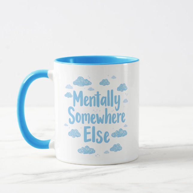 Blue Pastel Daydreamer Saying Mug (Left)