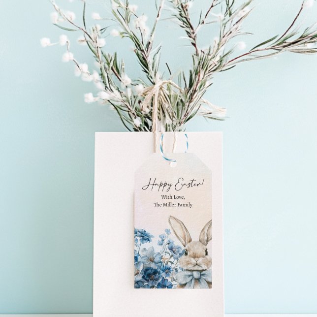 Blue Pastel Easter Bunny  Gift Tags (Creator Uploaded)