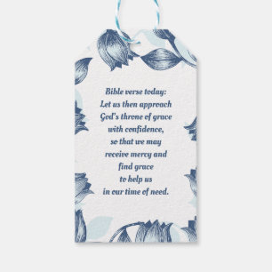 Blue Pastel Elegance: Tulip Silhouette Floral Patt Gift Tags