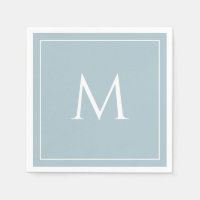 Blue pastel elegant monogram initial