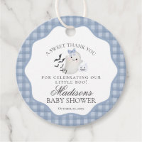 Blue Pastel Little Boo Ghost Baby Shower Circle