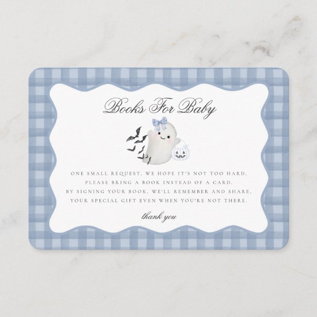 Blue Pastel Little Boo Ghost Books for Baby Insert (Front)